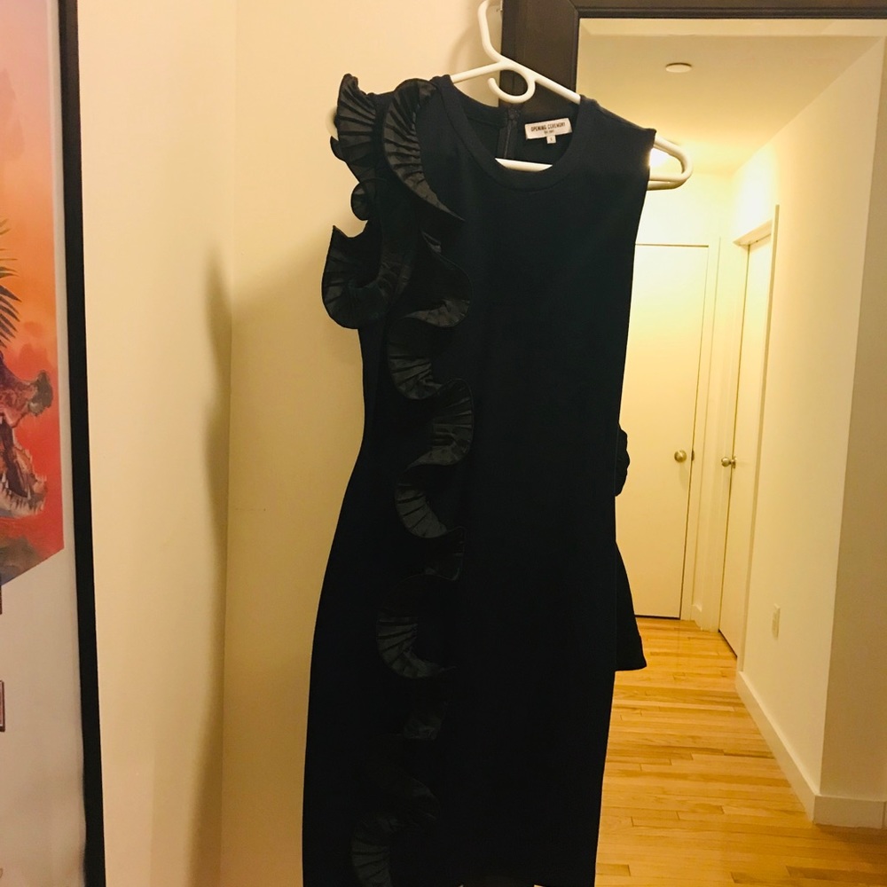 Opening ceremony fitted navy dress